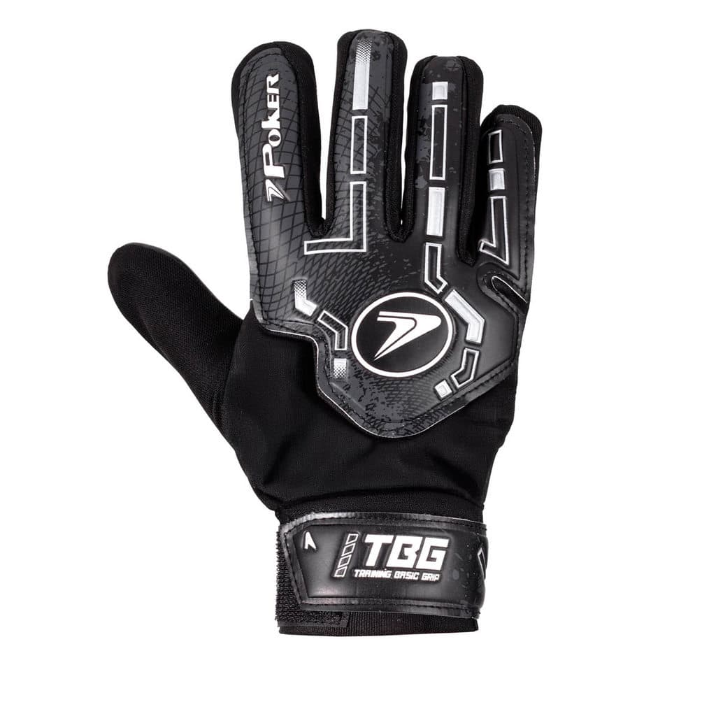 Luva de Goleiro Poker Campo Training Basic Adulto Preto e Prata - Masculino