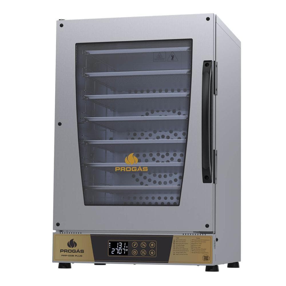 Forno Turbo Elétrico Progás Prp-008 Plus Dourado 8 Esteiras Com Vapor 220v P44699