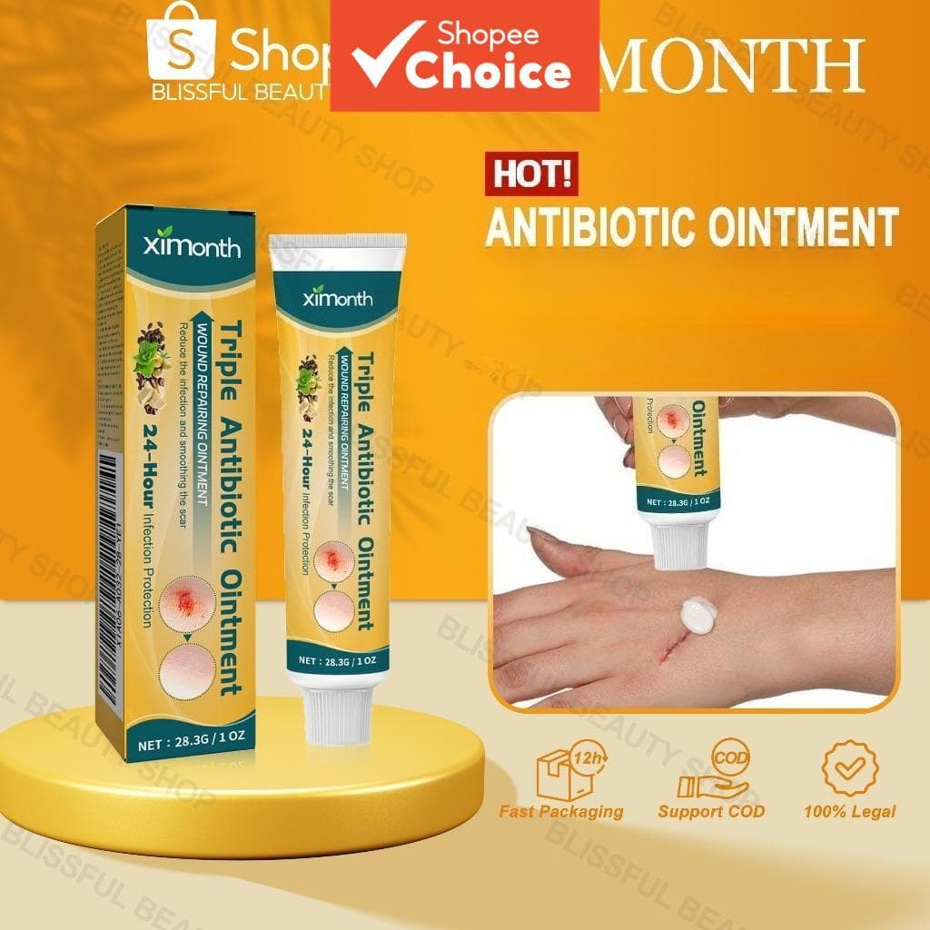  Ximonth Pomada Triplo Antibiótico 28g - Pomada para Feridas, Cicatrização Rápida
