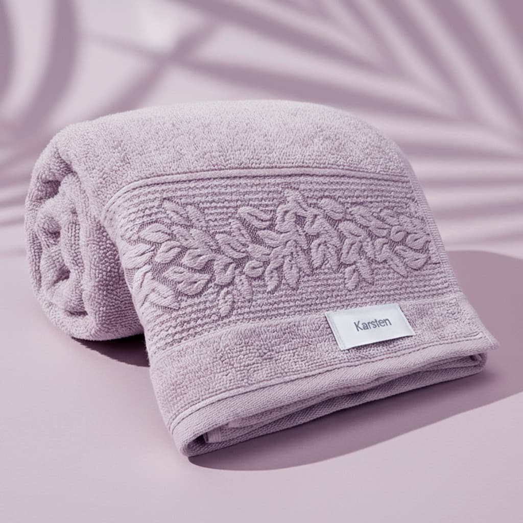 Toalha de Rosto Karsten Provence 100% Algodão - Barra Floral Grossa Macia Antipilling - 48 x 80