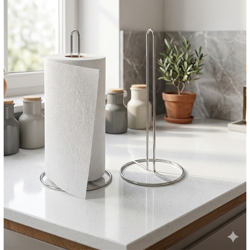 Suporte Porta Papel Toalha Inox Mesa Bancada Organizador Cozinha Porta Rolo