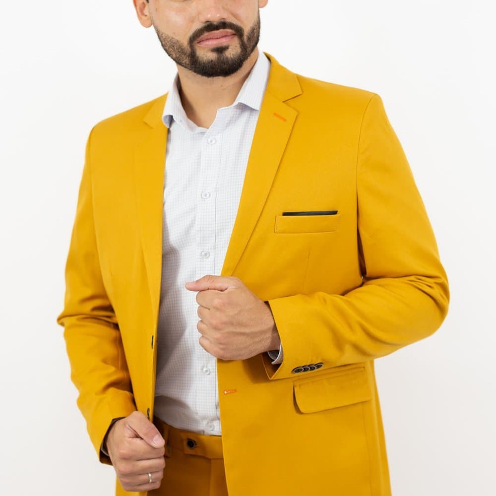 Terno Adulto Slim Mostarda Microfibra Italiano 56/50