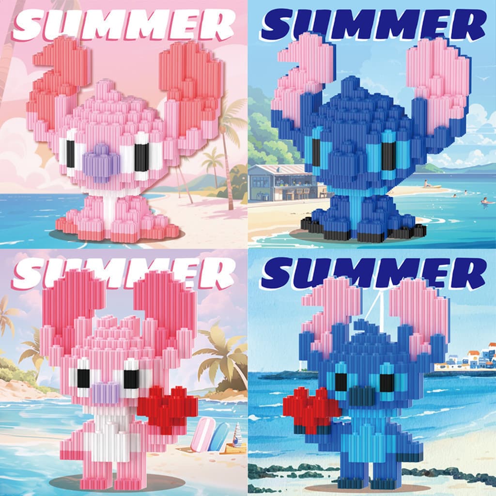 Stitch Compatível Com Estatuetas De Desenhos , Blocos De Construção Montados Em Micropartículas , Brinquedos De Quebra