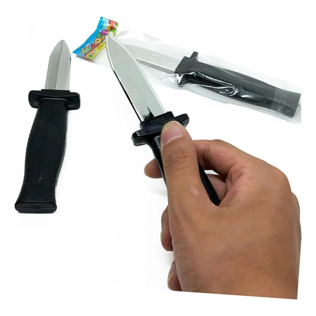 Faca Retrátil de Truque Brinquedo Pegadinha Halloween Mágica Diversão Festa