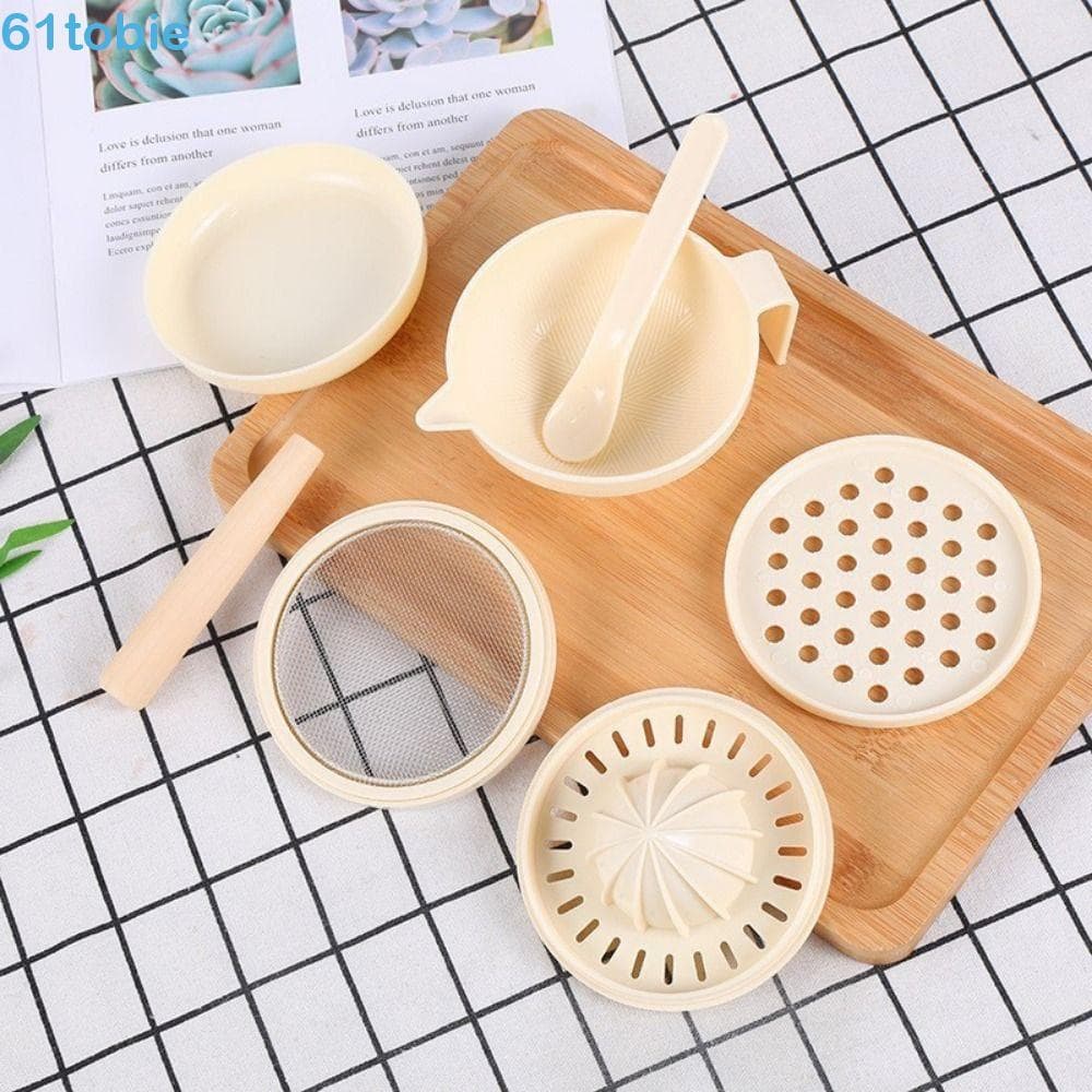 TOBIE Conjunto De Tigela De Moagem De Alimentos , 7 Peças , Kit De Moedor Manual De Bebê Espremedor De Frutas Cítricas E