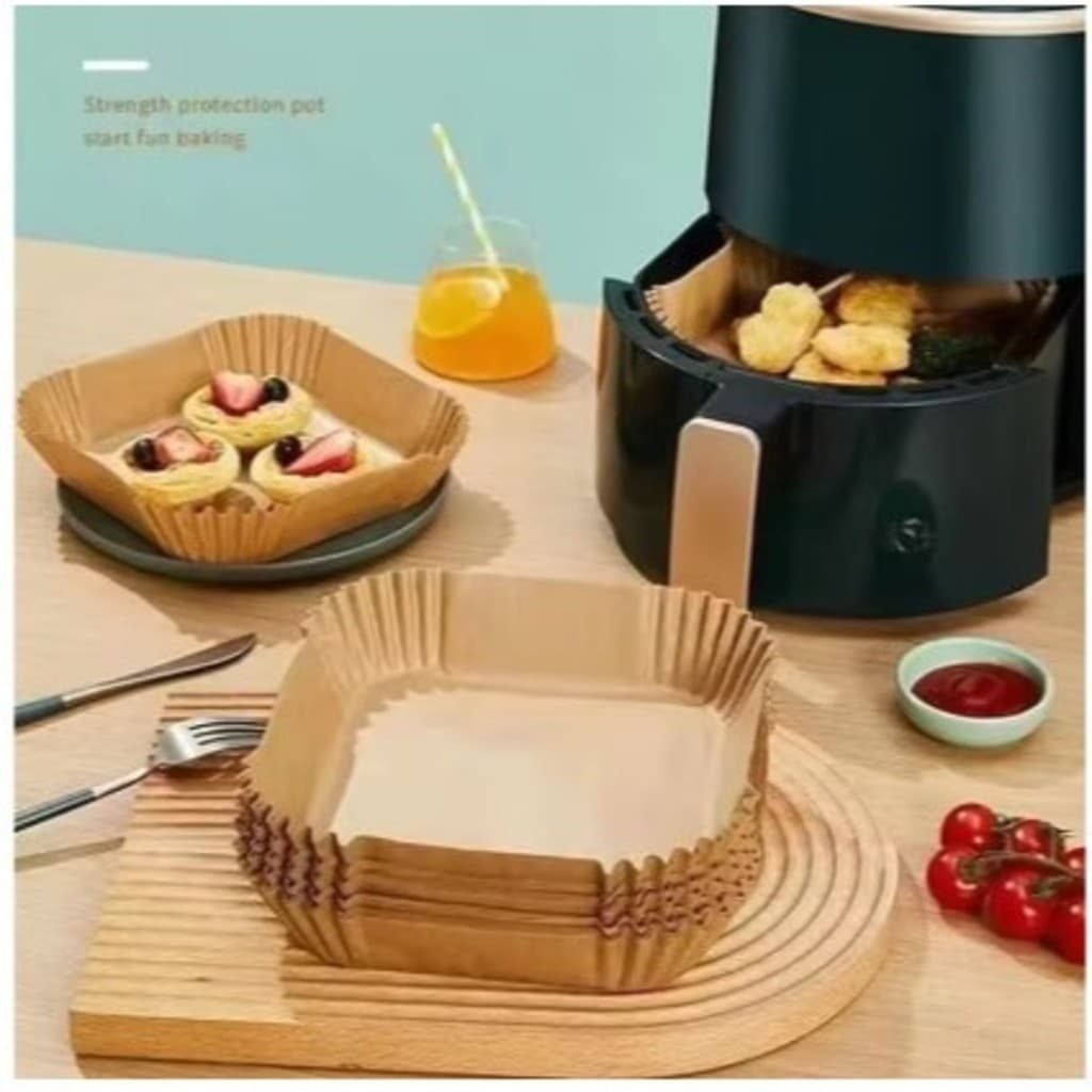 KIT 200 Formas Assadeira Papel Manteiga Descartável Para Air fryer Sem Sujeira MINX MINX SHOP