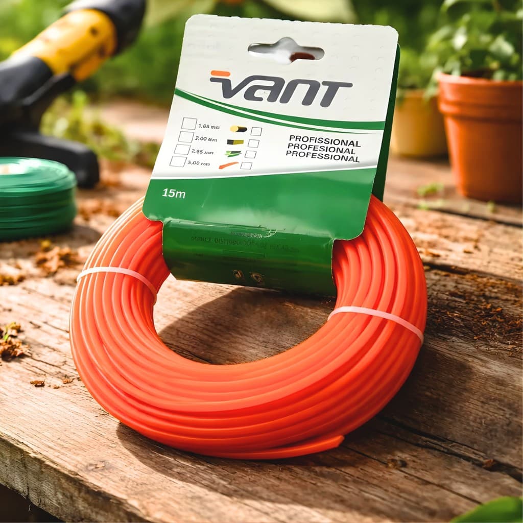 Fio Nylon Redondo 3.0mm 15mt Laranja Profissional Ideal Para Corte Leve