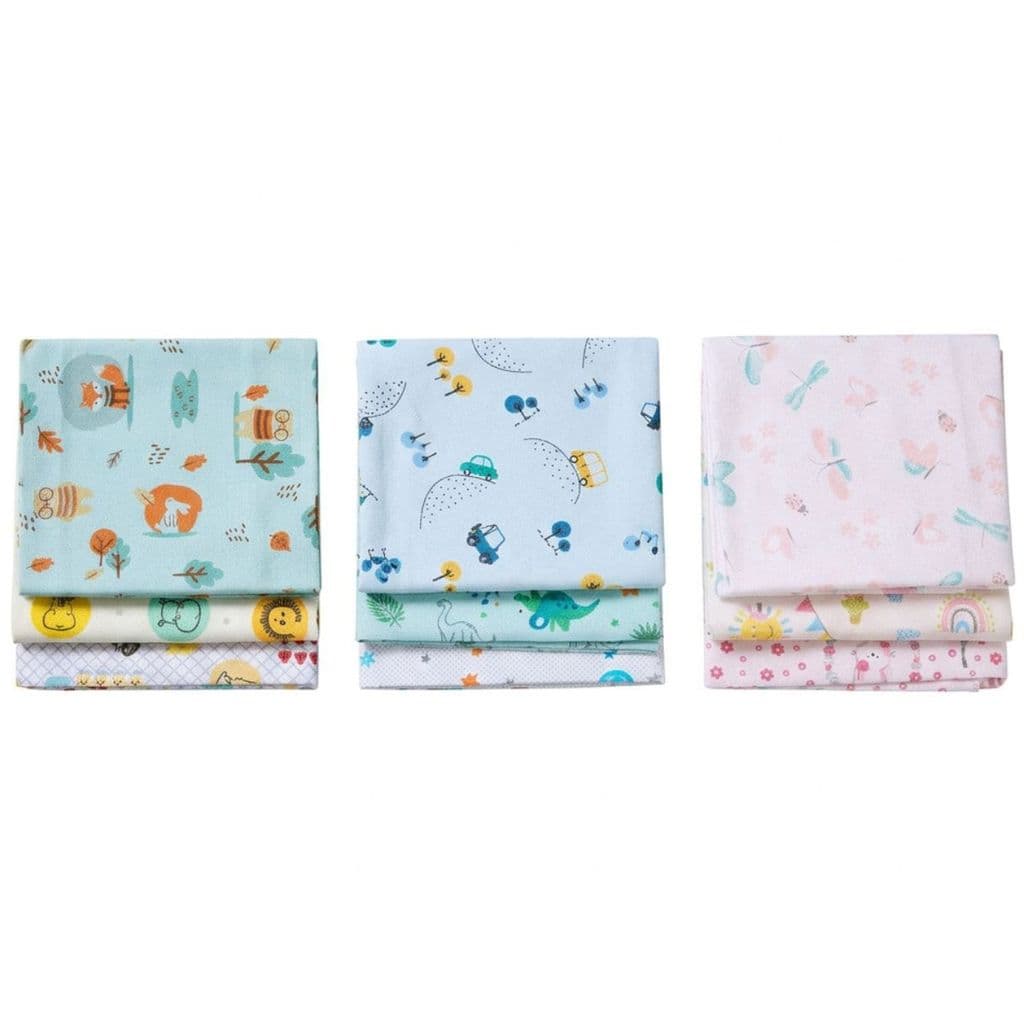 Cueiro com 3 Unidades 100% Algodão Tecido Flanela 80x50 cm Cueiro RN Bebê Papi