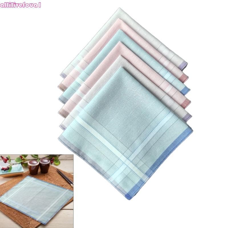 allilivefoua1 29x29cm Lenço Masculino Bandanas Toalha Absorção Bolso Quadrado Conjunto 6 Peças