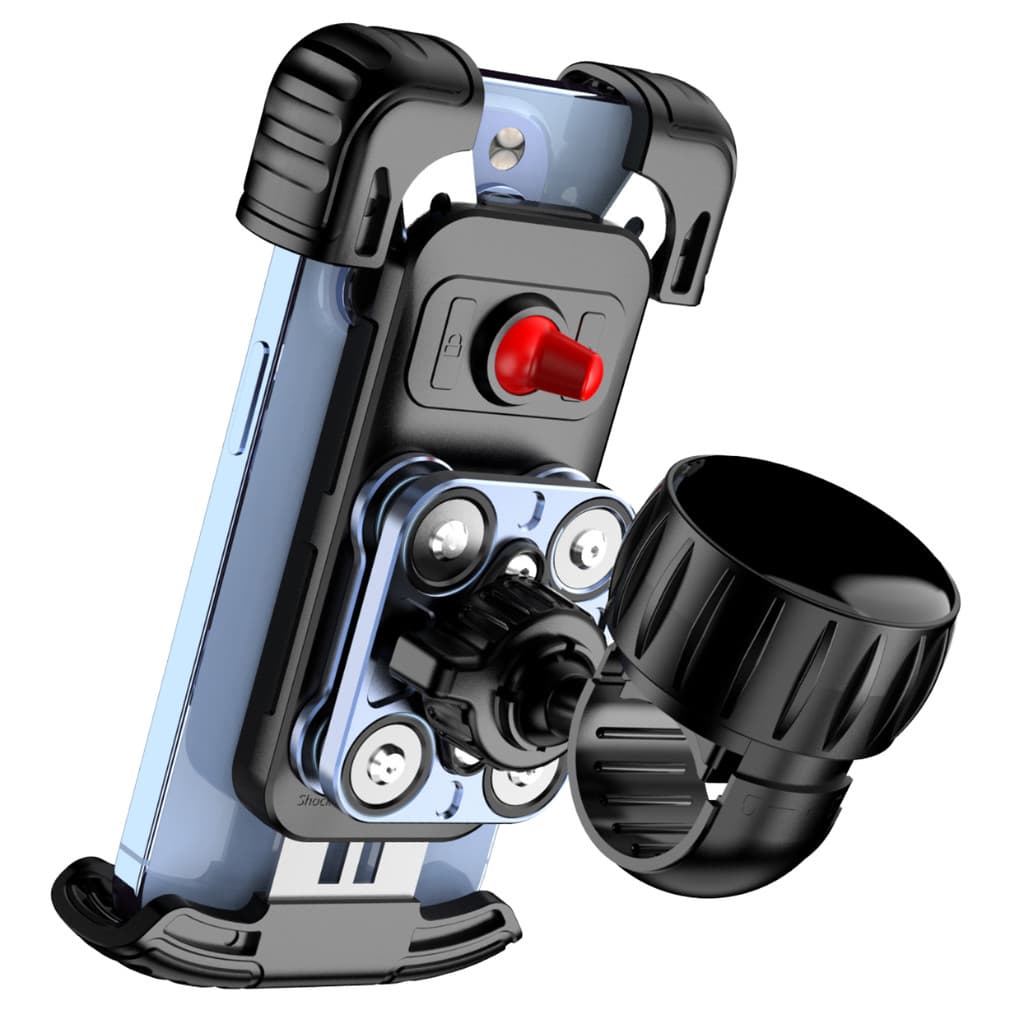 Suporte De Telefone Celular Para Motocicleta Com Amortecedor E Montagem De Fixação De Clipe 4.7-7.2 Polegadas