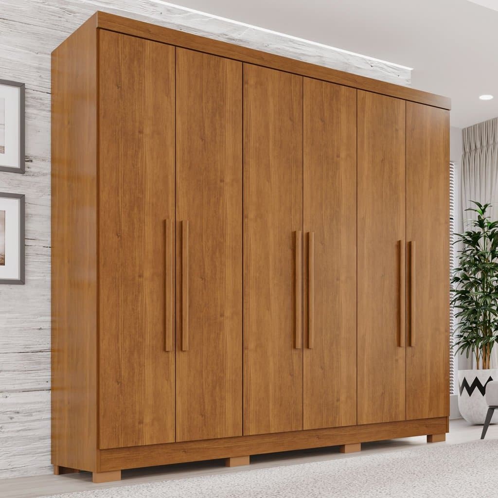 Guarda-Roupa Casal 6 Portas 2 Gavetas França Cinamomo