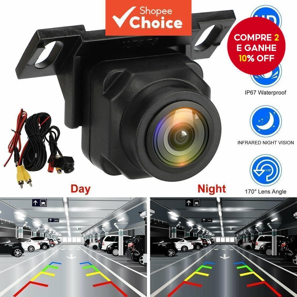 Câmera De Backup De Visão Traseira De Carro À Prova D'água 170o-HD Night Vision AHD/CVBS Olho De Peixe De Dupla Finalida