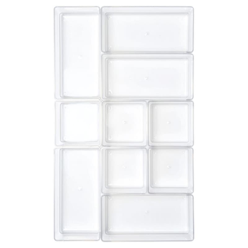 Kit 10 Organizador Acrílico Cristal Modular Geladeira Gavetas Maquiagem