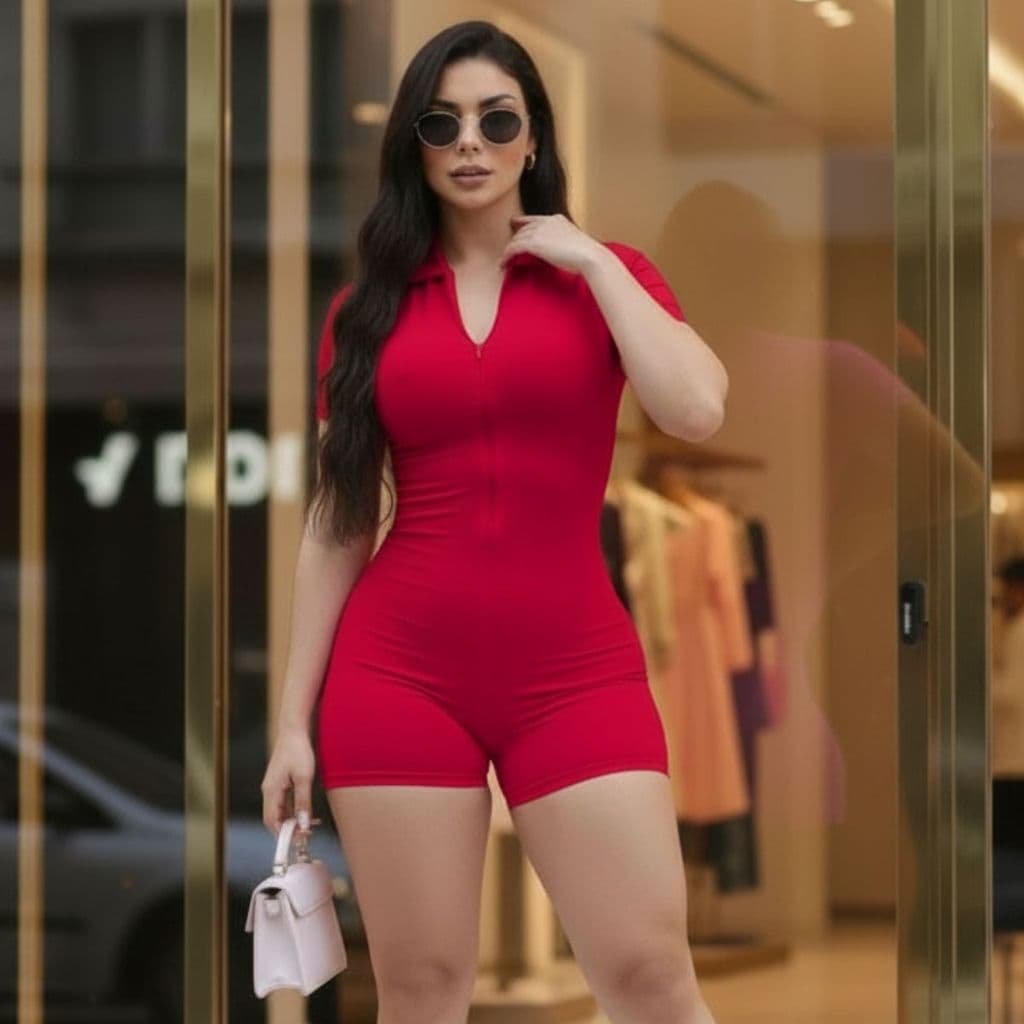 Macaquinho Macacao Feminino Curto Short Moda Gringa Tendencia Varias Cores Casual Verão