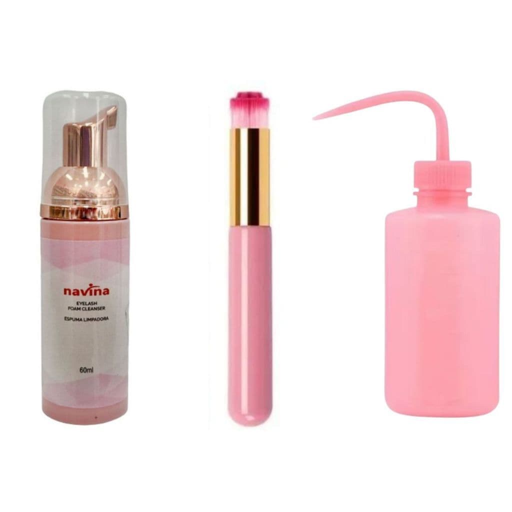 Kit Para Limpeza Cílios Sobrancelha Higienização Espuma Navina