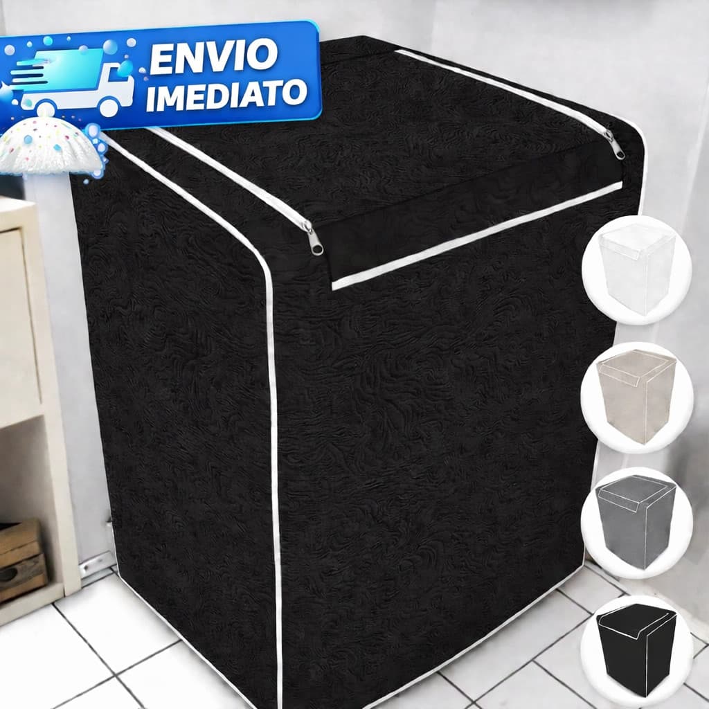 Capa para Máquina de Lavar Impermeável com Zíper Universal – Electrolux Brastemp Consul Colormaq