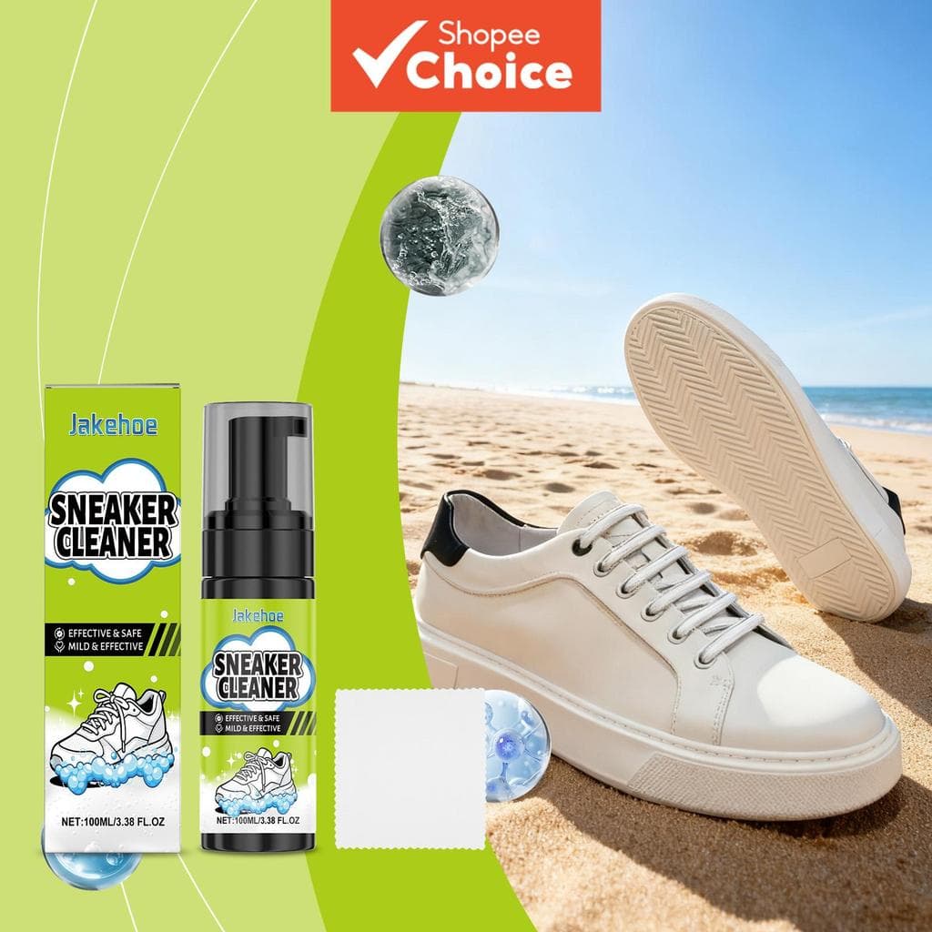  Kit de Limpeza Jakehoe para Sneakers Branco - Fórmula Suave, Sem Água, Remove Sujeira Diária, Cuida de Bordas Amarelas,