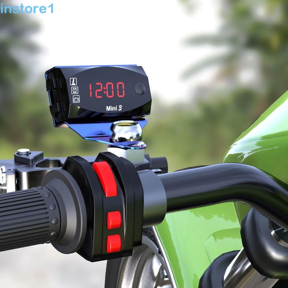 INSTORE Motocicleta Relógio Eletrônico À Prova D'água Universal Display Digital IP67 ABS Voltímetro