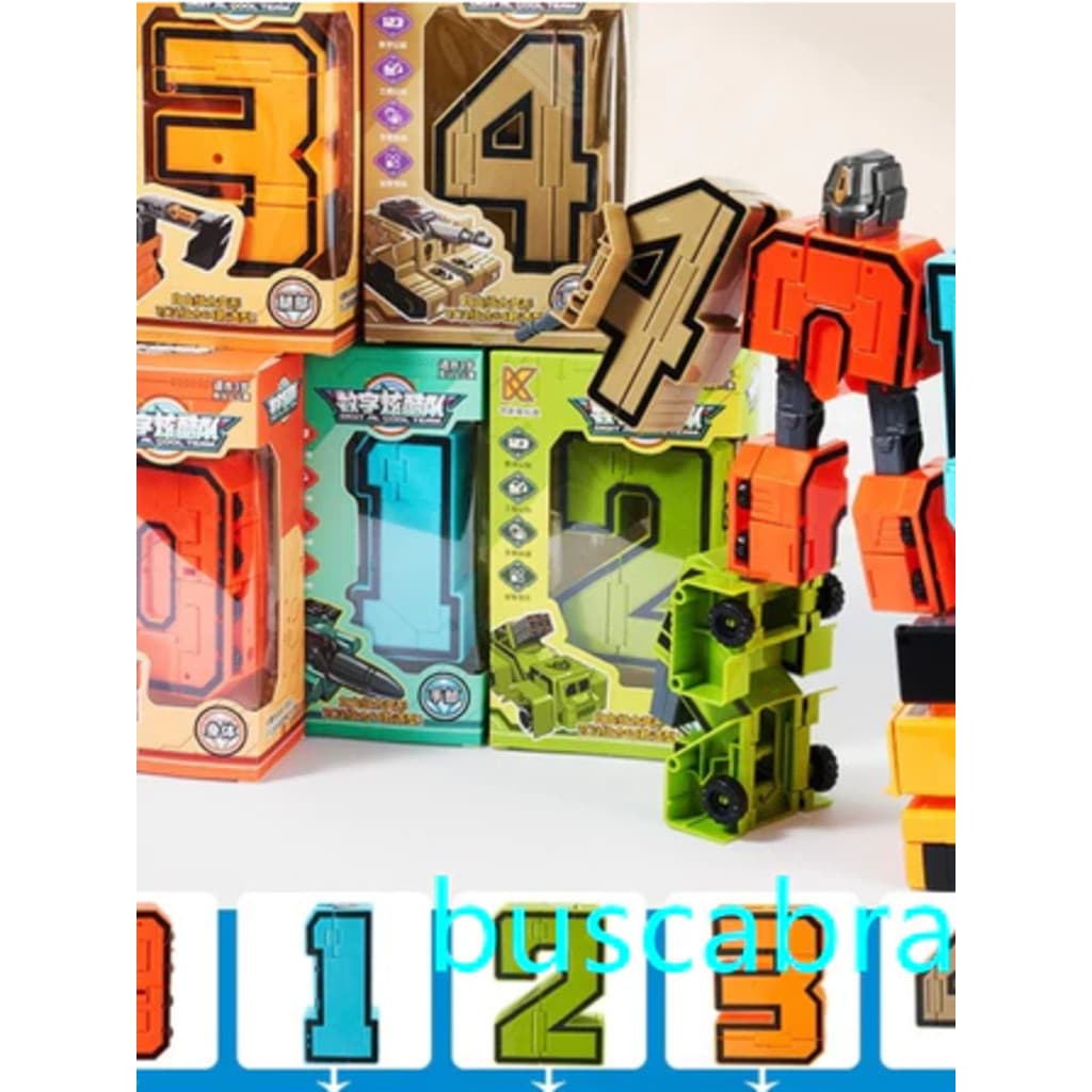 10 Números 0-9 Transformers Digital Robot Deformação Ação Brinquedos para Crianças