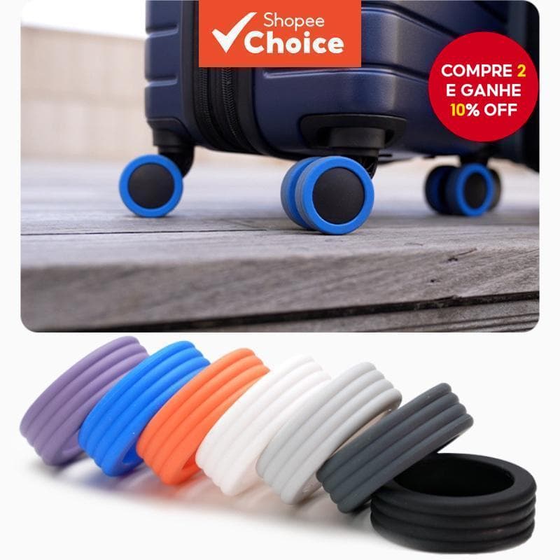 Capas Protetoras Para Rodas De Bagagem Com 8 Pacotes : Rodízios De Silicone Amortecimento De Ruído Viagens