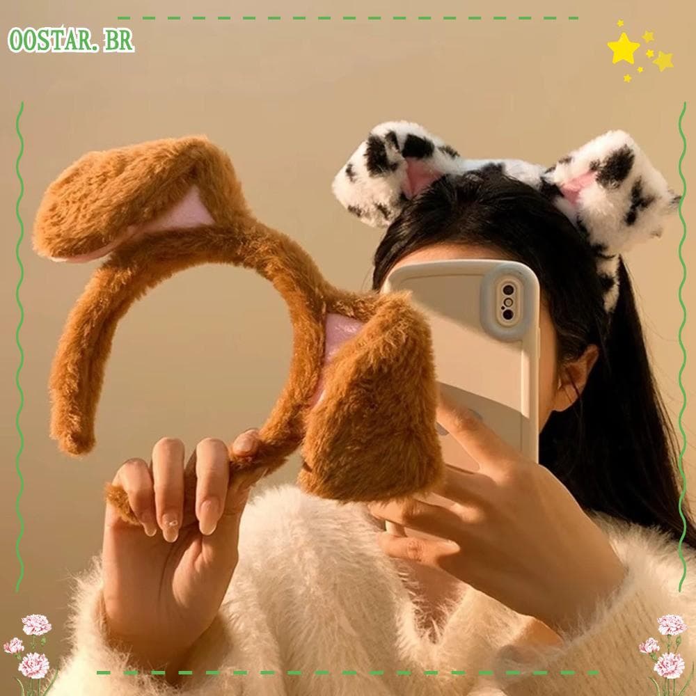 OOSTAR Cosplay Headwear , Filhote De Cachorro Dobrado Orelha Feminina Hairband , Cães Manchados Acessórios Para O Cabelo