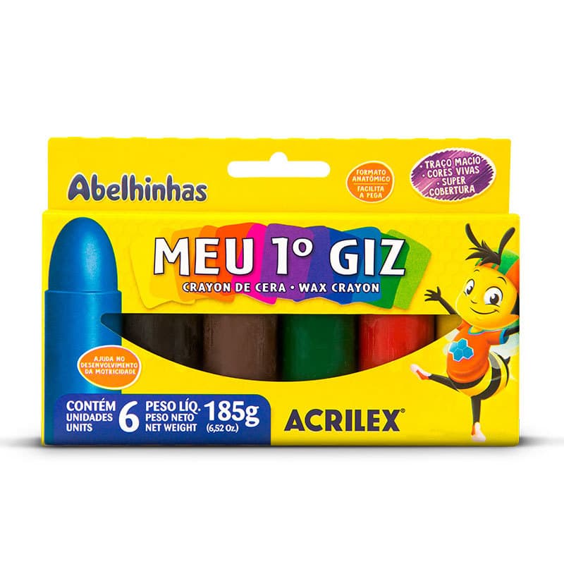 Giz de cera Meu Primeiro Giz 6 cores 09506 Acrilex