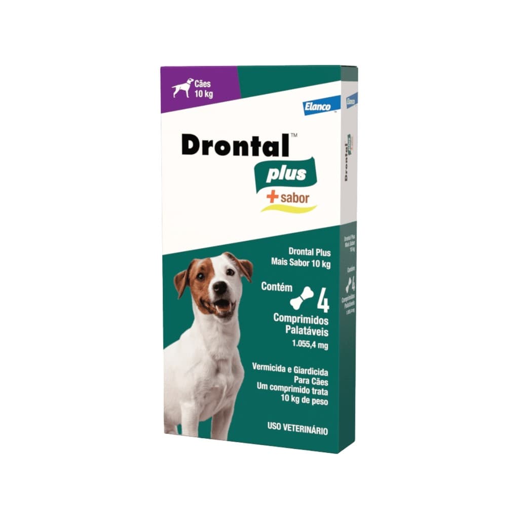 Vermífugo Drontal Plus Cães Até 10kg - 4 Comp. - Elanco