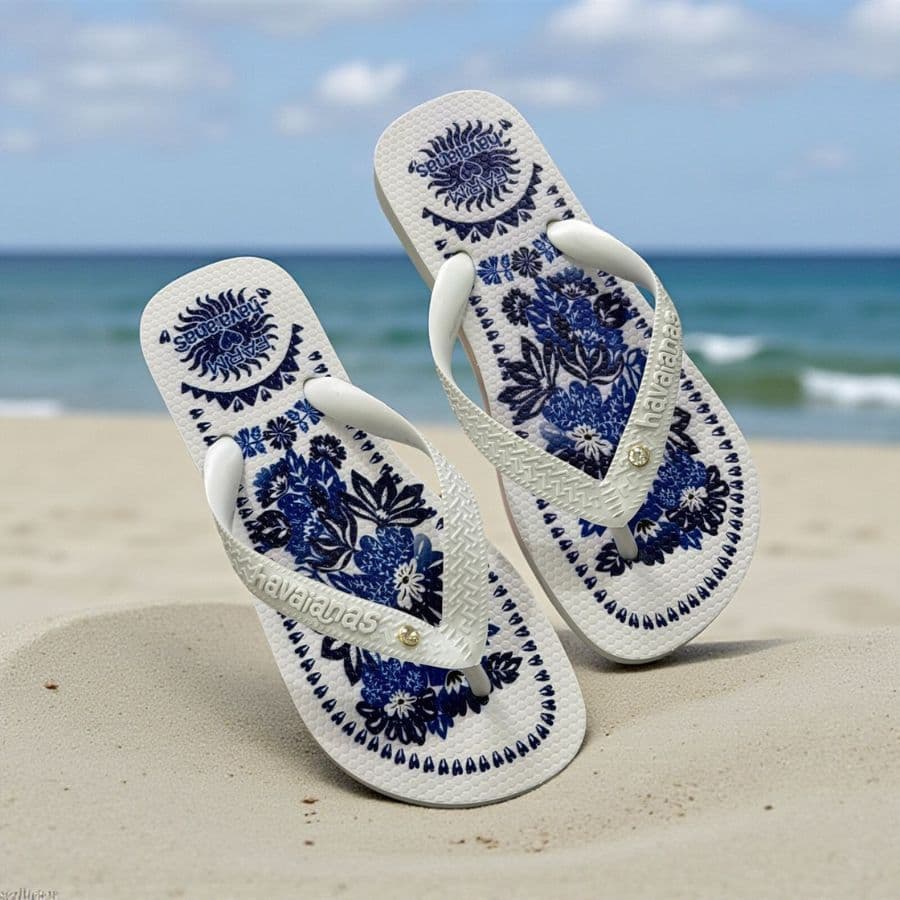 Chinela de tira feminino moda tropical com visual moderno solado macio para passeios e lazer