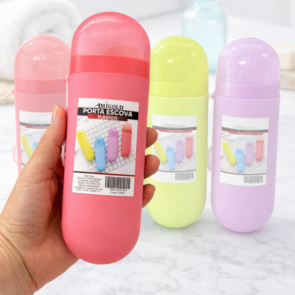 Estojo Porta Escova de Dente e Utensílios 1 Unidade Portátil AM0746