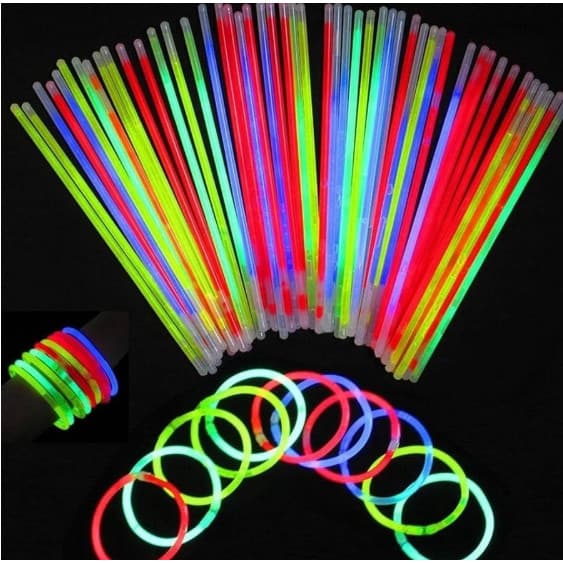 Kit 100 ou 200 Pulseira Neon Fluorescente Brilhante Balada Led