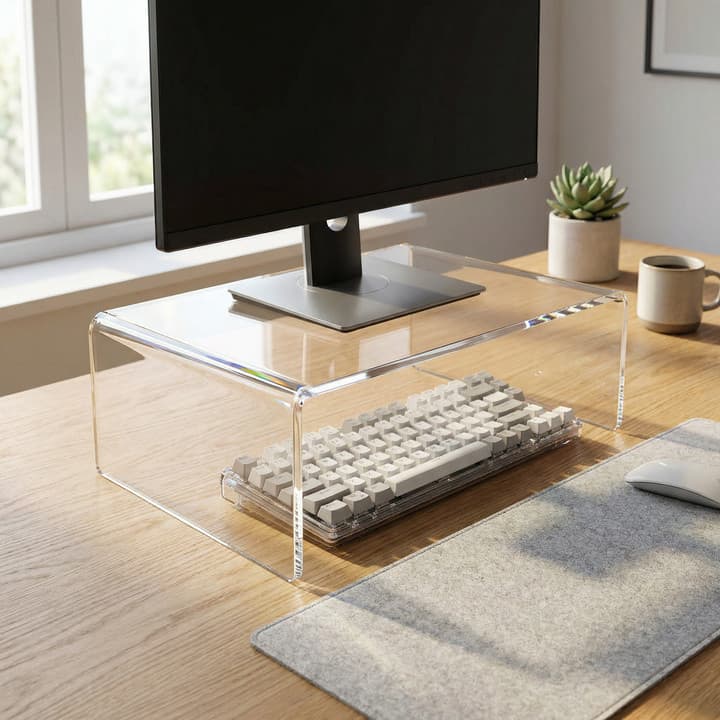 Suporte Para Monitor de Computador Acrílico Transparente Apoio Suporte de Mesa para Monitor