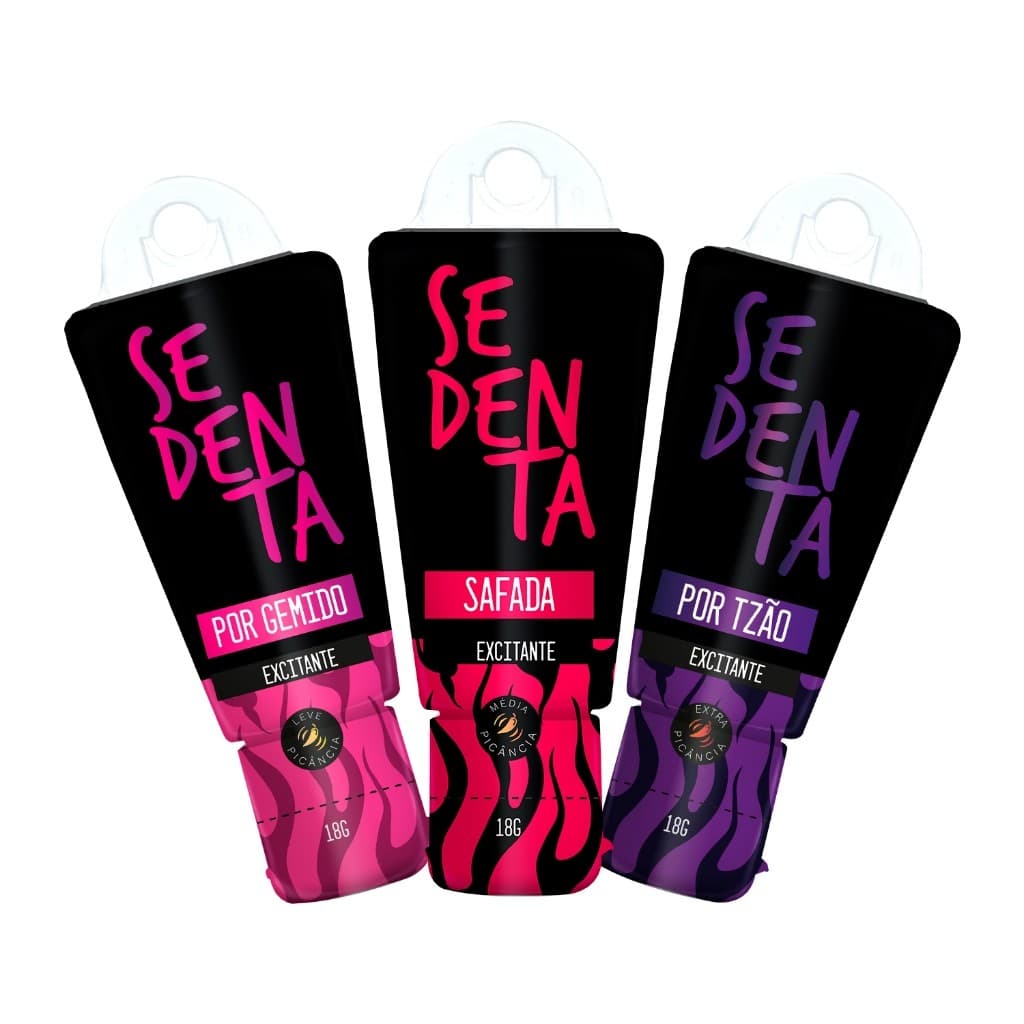 Kit Proibidão Sedenta por Gemido Safada Tzao Gel Comestível Excitante Pimenta Leve Media Extra Forte