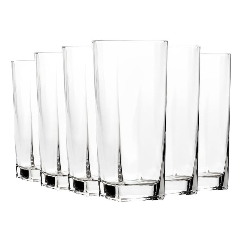 Jogo De Copos De Vidro Fundo Grosso Quadrado 260ml Linha Cristal Cor Vidro Transparente