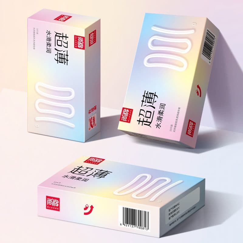 Novo produto pronto estoque preservativo de marca de moda ultrafino 001 preservativo masculino Nude de longa duração Sex