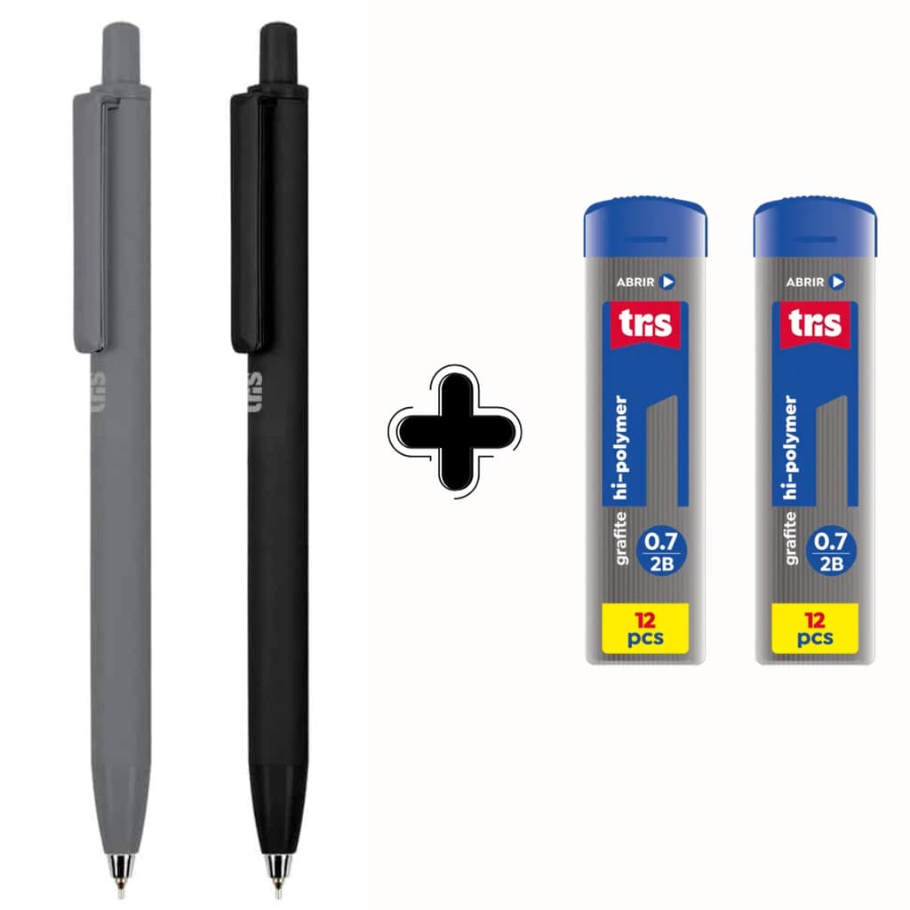 Lapiseira + Grafite Holic All Black 0.7 - Tris