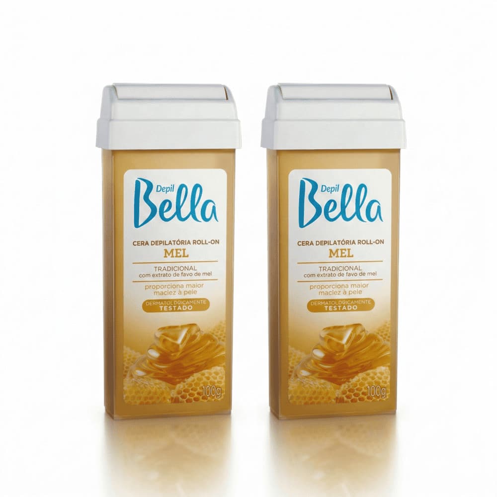 Kit 2 Ceras Depilatória Depil Bella Roll-on Mel 100g