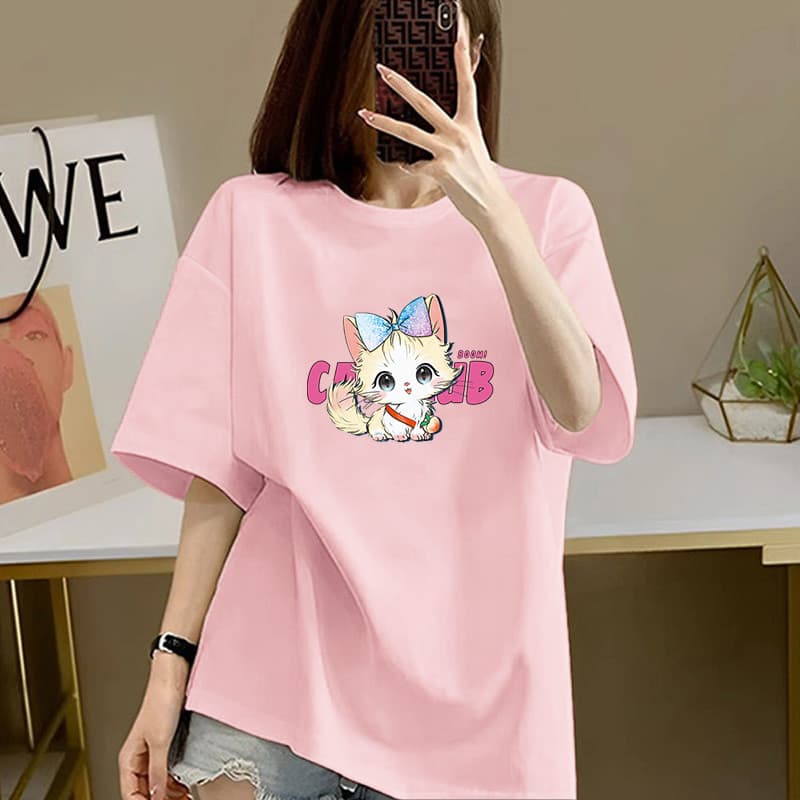 Top de maternidade vestido de verão 2025 novo estilo puro algodão manga curta camiseta feminina verão comprimento médio 