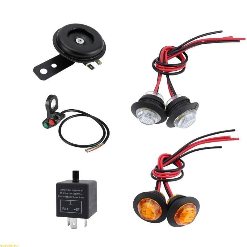 sunshineyy Street Legal Moto Turn Horn Kit Indicadores LED Controle Polegar