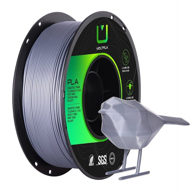 Filamento MultFila Impressora 3D PLA Prata 1kg