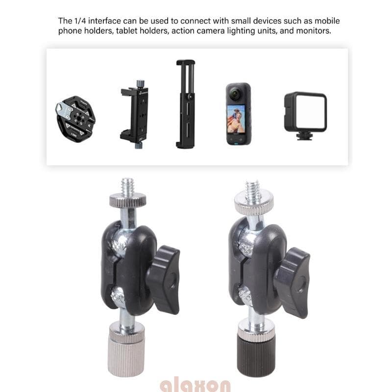 Adaptador Cabeça Parafuso 1 4 Polegadas Para Tripé Câmera Rotação 360 Graus