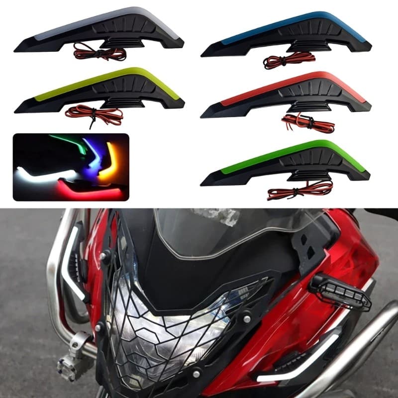 Winglets Spoiler Lateral Carenagem Motocicleta LED Para Aprimoramento Segurança