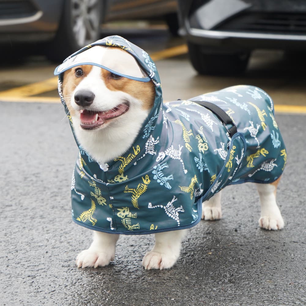 Véspera de ano novo pet It Corgi capa de chuva especial barriga à prova dwaterproof água cão de estimação capa de chuva 