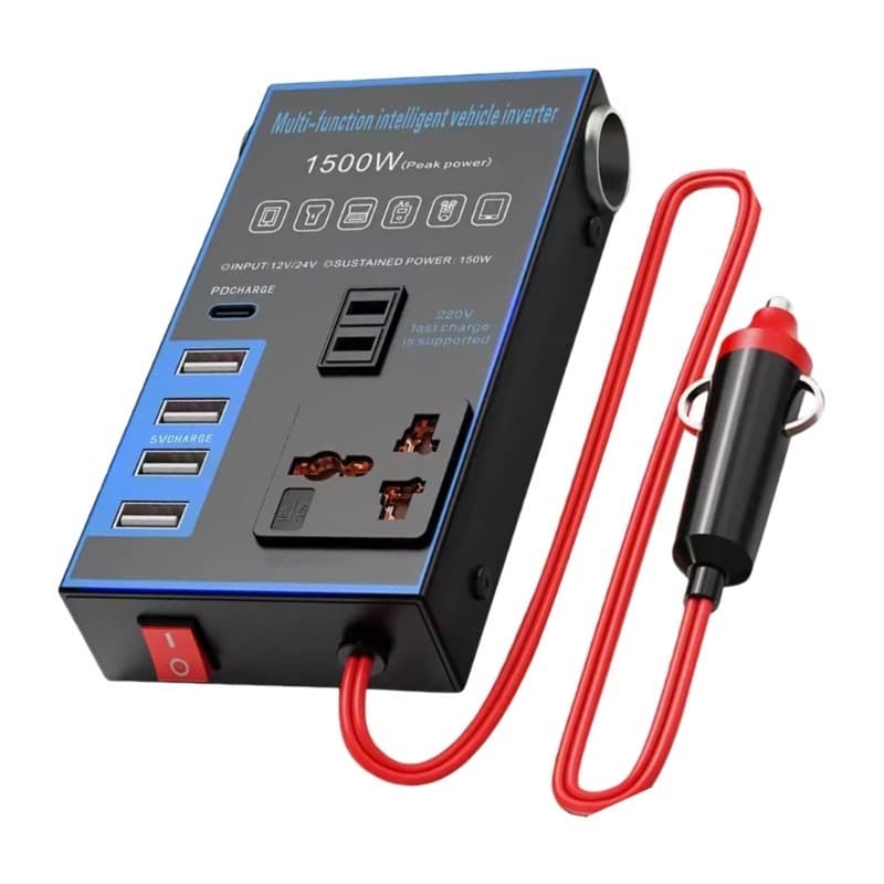 Li * 12V 24V A 220V 1500W Conversor Energia Automotiva Carregamento Rápido USB Adequado Para Viagens