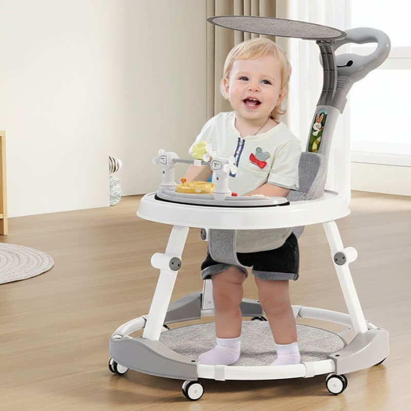 Cadeira de jantar infantil Premium com andador musical pode sentar, 6 a 18 meses