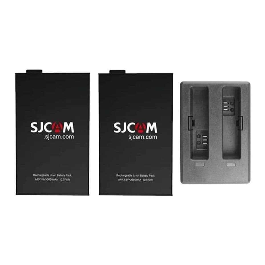 kit 1 Carregador duplo 2 Bat. P/ Sjcam A10 Câmera Policial Original