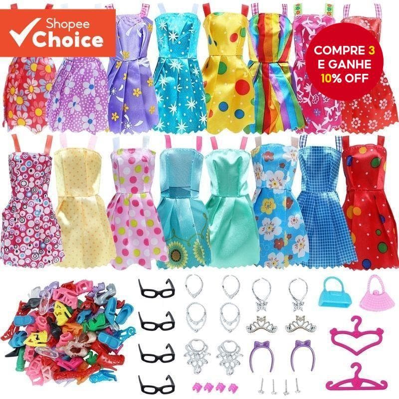 42pc s Set Boneca Acessórios Sapatos Sacos Dres ses Brinquedos Roupas Casa