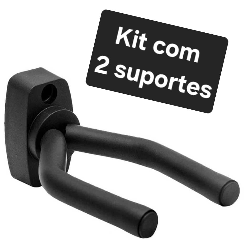 Kit com 2 Suportes de Parede para Instrumentos em Aço Revestido- Violão Ukulele Guitarra Viola Violino