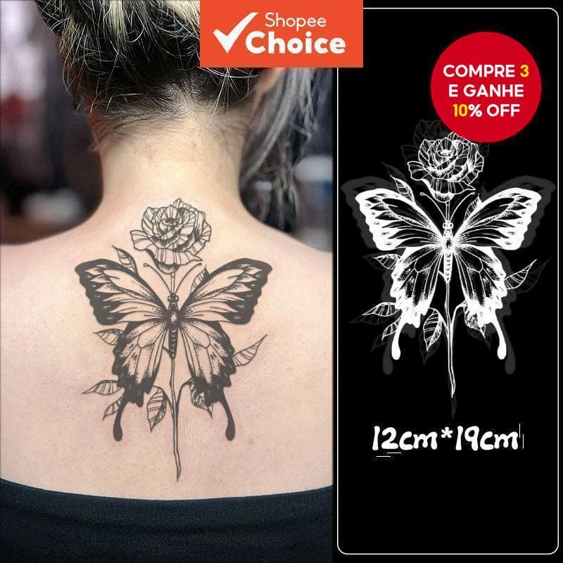 15 Dias À Prova D'água Tatuagem Temporária Borboleta Rosa Braço Mágico Arte Corporal Falsa