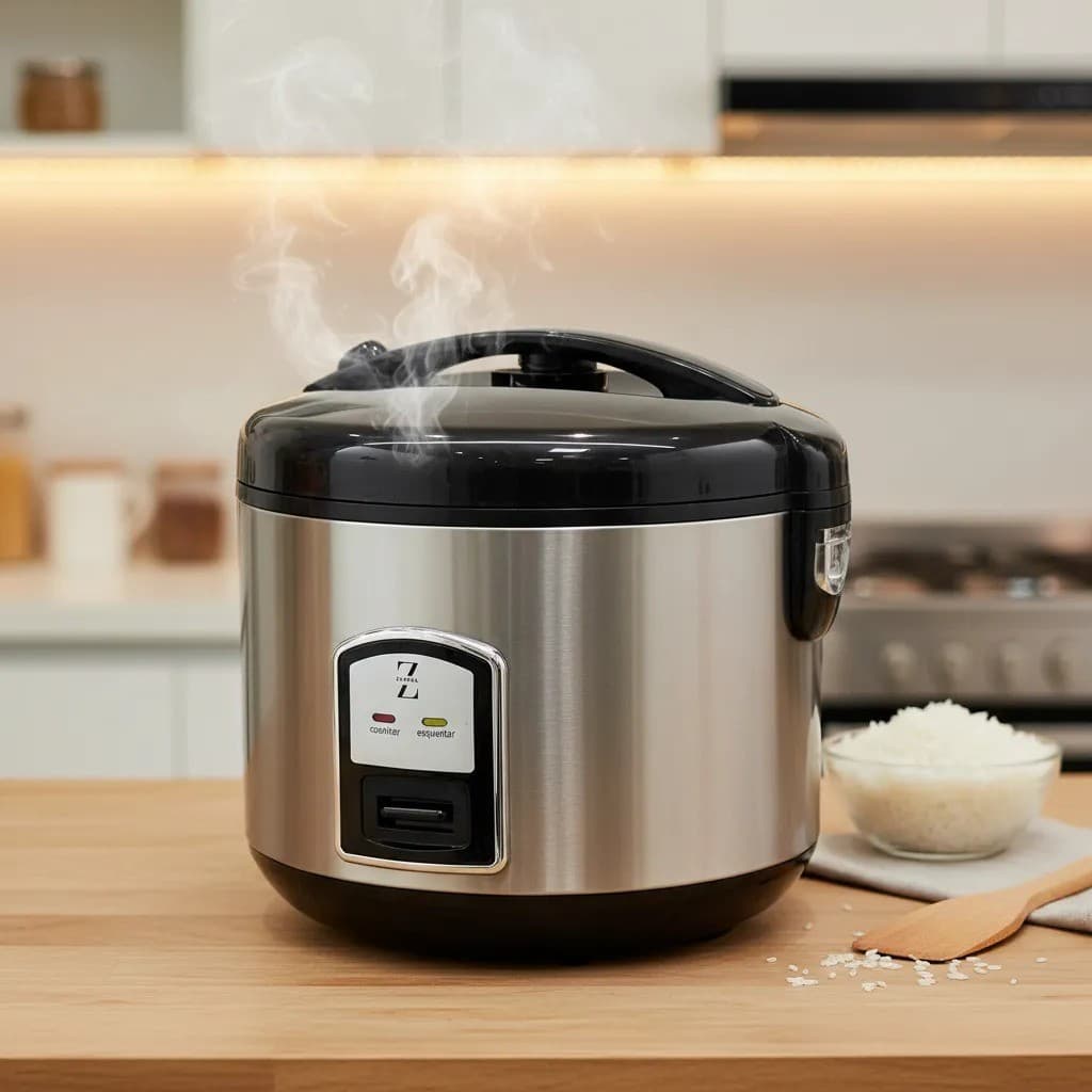 Panela Arroz Eletrica 220V 1,5L 8 Xicaras Aço Inox 500w Cozinha Rápido Zentra Imports