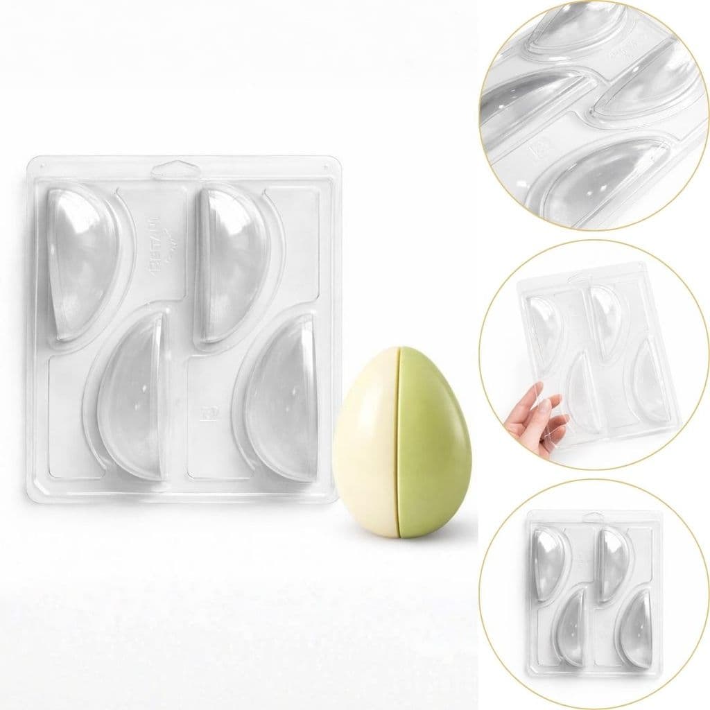 FORMA SILICONE OVO PÁSCOA 4 FATIAS 150 GRAMAS ESPECIAL 3 PARTES